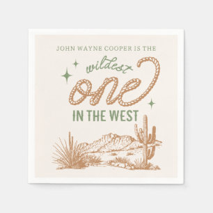 Servilleta De Papel Servilletas de fiesta Green Wildest One in the Wes