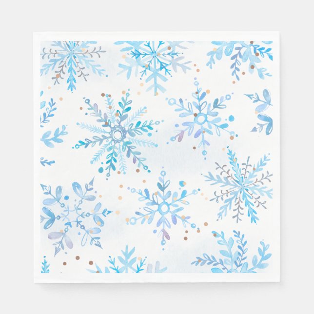 Servilleta De Papel Servilletas de fiesta Onederland de invierno azul (Anverso)