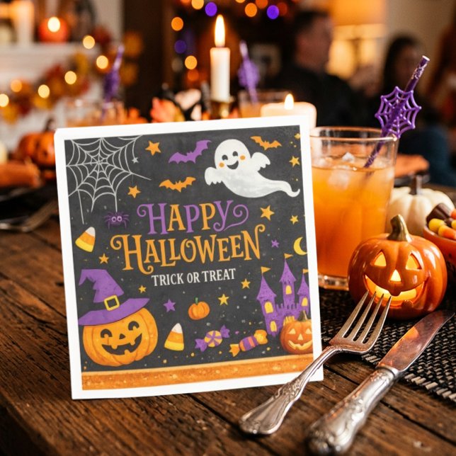 Servilleta De Papel Servilletas de fiesta para niños de Halloween con  (Subido por el creador)