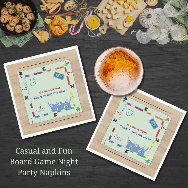 Servilleta De Papel Servilletas de fiesta para noche de juegos de mesa (Casual and Fun Board Game Night Party Napkins)