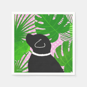 Servilleta De Papel Servilletas de fiesta para perro negro en isla tro