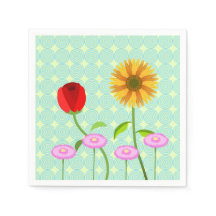 servilletas de flores para la colección de cumplea