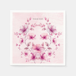 Servilleta De Papel Servilletas de flores rosadas acuarela