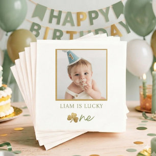 Servilleta De Papel Servilletas de Foto de Cumpleaños del Afortunado N