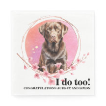 Servilletas de foto de perro de boda de Lab Chocol