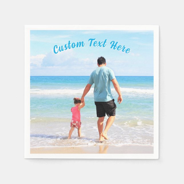 Servilleta De Papel Servilletas de Fotos Personalizadas con Texto Nomb (Anverso)