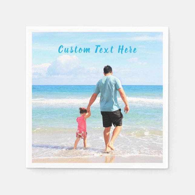 Servilleta De Papel Servilletas de Fotos Personalizadas con Texto Pers (Anverso)