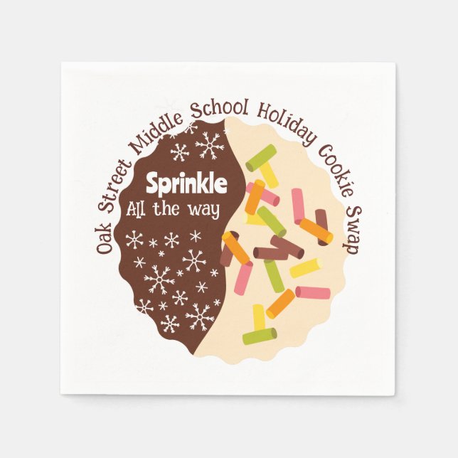 Servilleta De Papel Servilletas de galletas con sprinkles navideñas (Anverso)