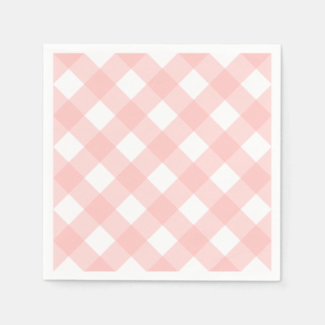 Servilleta De Papel Servilletas de gingham rosadas (Anverso)