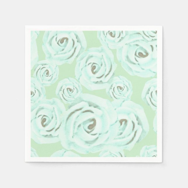 Servilleta De Papel Servilletas de glaseado verde menta y azul turques (Anverso)