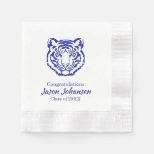 Servilleta De Papel Servilletas de graduación con mascota de Tigre Azu