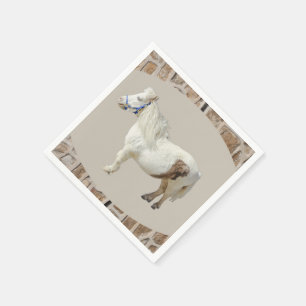 Servilleta De Papel Servilletas de granja pony miniatura blanco caball
