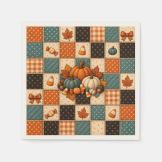 Servilleta De Papel Servilletas de Halloween de Patchwork de Calabaza 