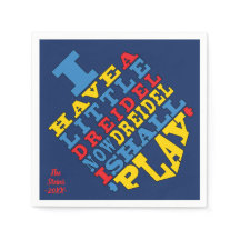Servilletas de Hanukkah Personalizadas "Dreidel Sp