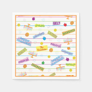 Servilleta De Papel Servilletas de Hanukkah Personalizadas "Fiesta de
