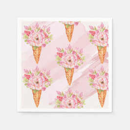 Servilleta De Papel Servilletas de helado de acuarela floral