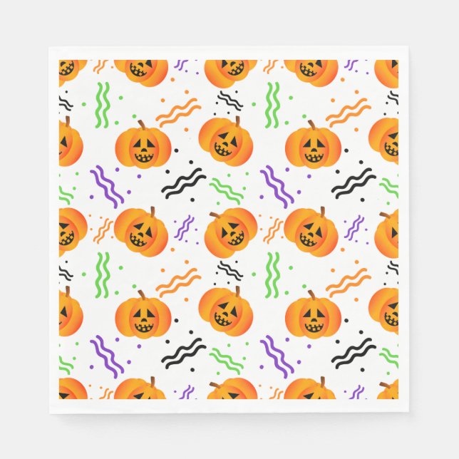 Servilleta De Papel Servilletas de Jack-O'-Lanterns Festivos (Anverso)