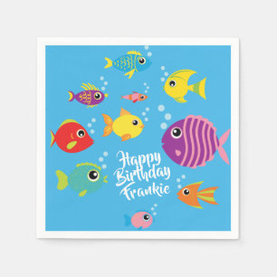 Servilleta De Papel Servilletas de la fiesta de cumpleaños del acuari