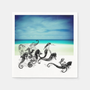 Servilleta De Papel Servilletas de la sirena del vintage