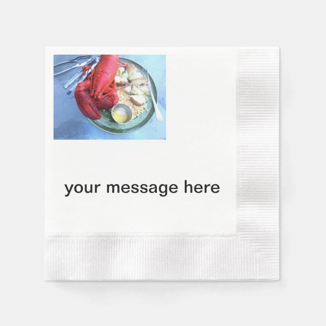 Servilleta De Papel servilletas de langosta personalizadas (Anverso)