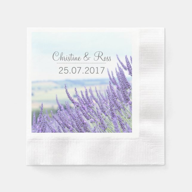 Servilleta De Papel servilletas de lavanda personalizadas para bodas (Anverso)