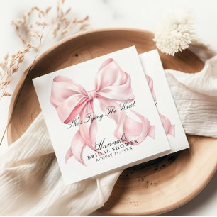 Servilleta De Papel Servilletas de lazo rosa She's Tying The Knot