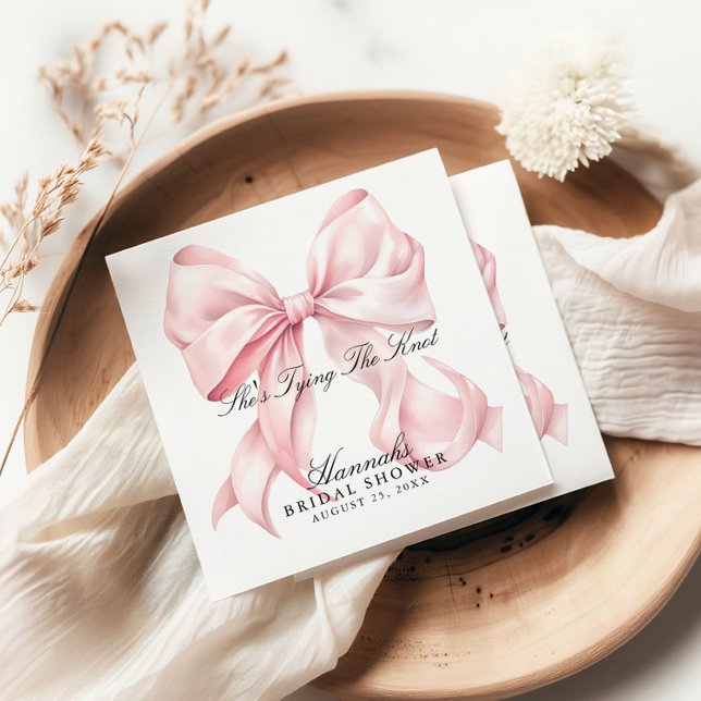 Servilleta De Papel Servilletas de lazo rosa She's Tying The Knot (Subido por el creador)