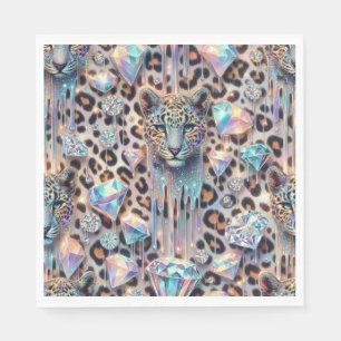 Servilleta De Papel Servilletas de lujo con estampado de leopardo opal