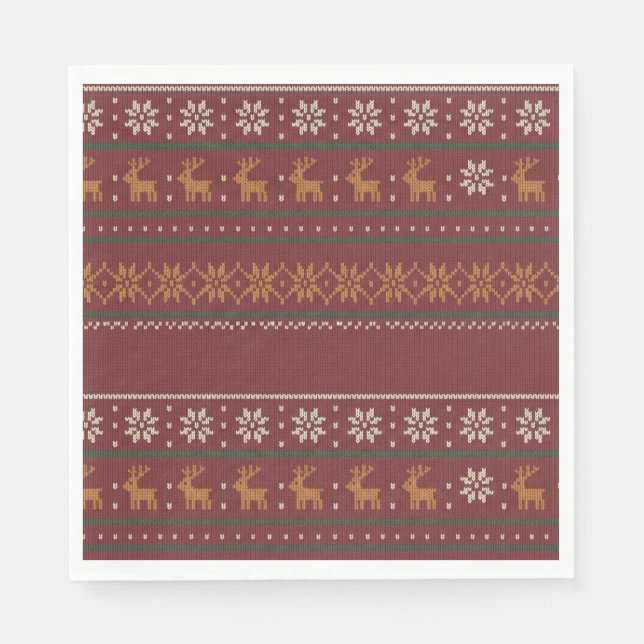 Servilleta De Papel Servilletas de luncheon de punto de Navidad de sué (Anverso)