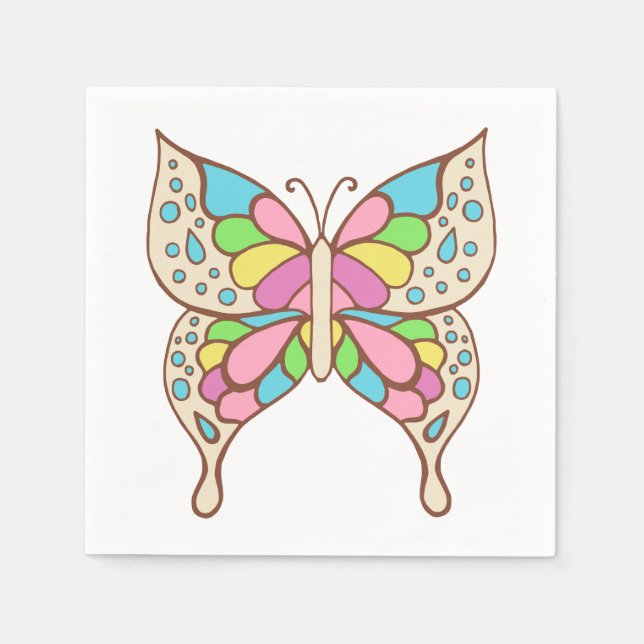 Servilleta De Papel Servilletas de Mariposa Pastel (Anverso)