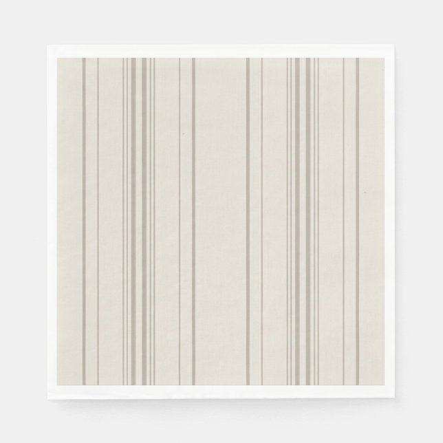 Servilleta De Papel Servilletas de merienda de raya suave beige (Anverso)