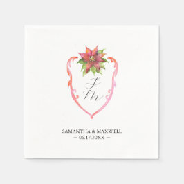 Servilleta De Papel Servilletas de monograma de boda Poinsettia