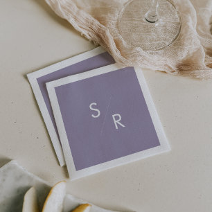 Servilleta De Papel Servilletas de monograma de lavanda púrpura boho c