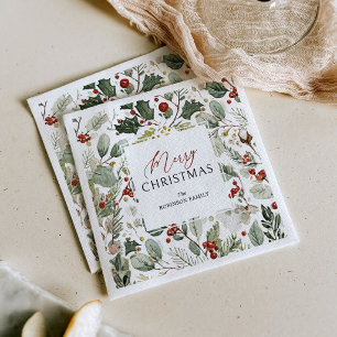 Servilleta De Papel Servilletas de Navidad Botánicas Personalizadas