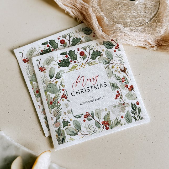 Servilleta De Papel Servilletas de Navidad Botánicas Personalizadas (Subido por el creador)