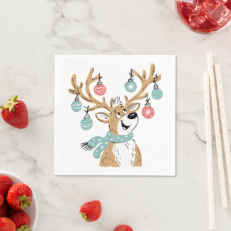 Servilleta De Papel Servilletas de Navidad con Adornos de Cuerno de Re