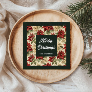 Servilleta De Papel Servilletas de Navidad con Florales Acuarela Cotta