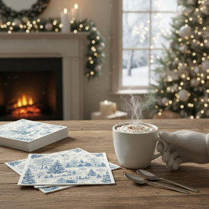 Servilleta De Papel Servilletas de Navidad de Pueblo Invernal Azul Toi
