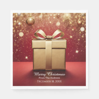 Servilleta De Papel Servilletas de Navidad de regalo real en oro