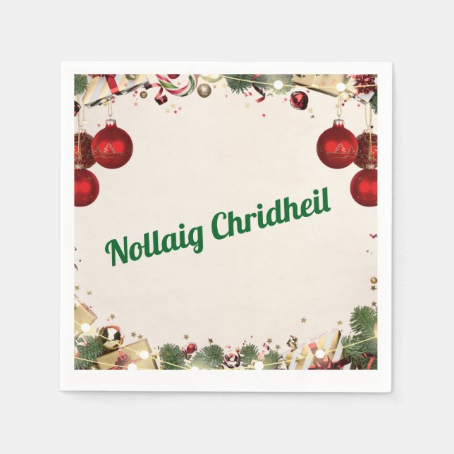 Servilleta De Papel Servilletas de Navidad en gaélico escocés (Anverso)