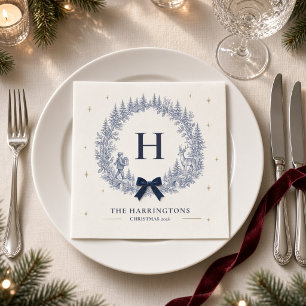 Servilleta De Papel Servilletas de Navidad personalizadas con toile de