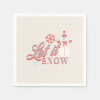 Servilletas de Navidad Retro Muñeco de Nieve Deja
