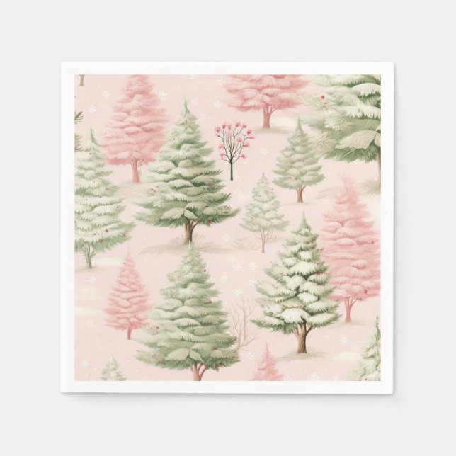 Servilleta De Papel Servilletas de Navidad rosadas (Anverso)