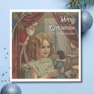 Servilleta De Papel Servilletas de niña santa vintage nostálgica