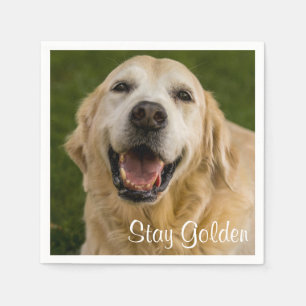 Servilleta De Papel Servilletas de oro del cóctel del golden retrieve