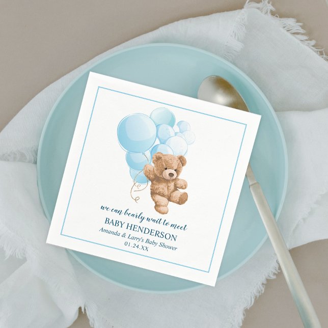 Servilleta De Papel Servilletas de oso de peluche azul Bearly Wait (Subido por el creador)