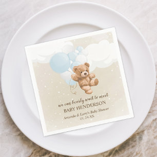 Servilleta De Papel Servilletas de oso de peluche azul polvoriento Bar