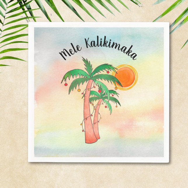 Servilleta De Papel Servilletas de palmeras Mele Kalikimaka (Subido por el creador)