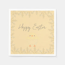 Servilletas de papel amarillas pastel para Pascua 