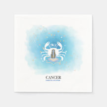 Servilletas de papel Astrología Acuarela - Cáncer